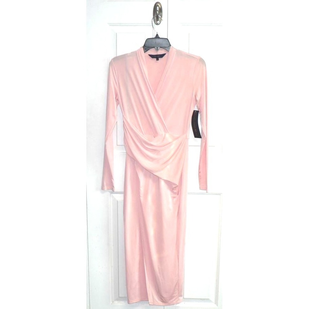 Rachel  Rachel  Roy Bret Long Sleeve Faux Wrap Dress in Blush Pink Small - Picture 2 of 8
